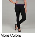 Object D Art Women's 2-Tone Piped Leg Ruche Ankle Pant