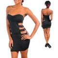 Stanzino Women's Sexy Side Black Tube Dress