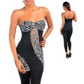 Stanzino Women's Sexy Black and White Strapless Top