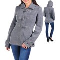 Stanzino Women's Grey Wool-blend Toggle-front Hooded Jacket