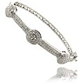 Sterling Silver Diamond Accent 3-button Bangle Bracelet