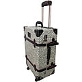 Amerileather White Paisley Floral Vintage 23-inch Spinner Trunk Upright