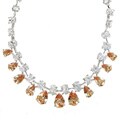 Cano Silvertone Champagne and Clear Cubic Zirconia Necklace