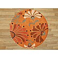Handmade rugs Patterns Hand-tufted Rust New Zealand Wool Blend Rug (6' Diameter)