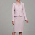John Meyer Women's Lavender Bead Embellished Skirt Suit
