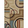 Arcs and Shapes Natural Rug (5'3 x 7'3)