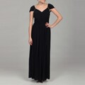 Patra Ltd Women's Navy Ruched Embellished Dress