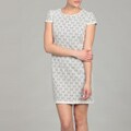 Suzi Chin Women's Ivory/ Stone Short-sleeve Lace Dress