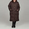 DKNY Women's Plus Size Maxi Down-blend Coat