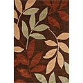 Hand-Tufted Brown Leaf Rug (3'6 x 5'6)