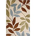 Hand-Tufted Ivory Leaf Area Rug (5' x 7'6)