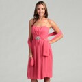 Eliza J Women's Coral Pleated Brooch and Scarf Dress
