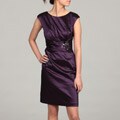 Eliza J Women's Eggplant Beaded Ruched Dress