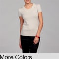 Grace Women's Cap-sleeve Pearl Necklace Top