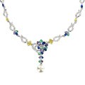 Cano Silvertone Multi-colored Cubic Zirconia Necklace