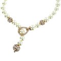 Cano Rose Goldtone White Faux Pearl and Crystal Necklace