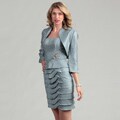 Jessica Howard Women's Slate Beaded Tiered Two-piece Dress