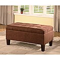 Chocolate Microfiber Tufted Storage Bench Ottoman