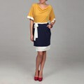 Jonathan Martin Women's Gold Colorblock Tie Dress