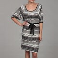 Jonathan Martin Women's Black Zig Zag Print Dress