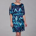 Jonathan Martin Women's Aqua Tie Cinched Dress