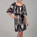 Jonathan Martin Women's Black Dolman Sleeve Tie Dress