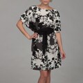 Jonathan Martin Women's Black Floral Belted Dress