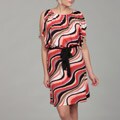 Jonathan Martin Women's Coral Abstract Tie Dress