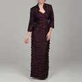 Jessica Howard Women's Eggplant Ruched Beaded Two-piece Dress