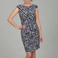 Jessica Howard Women's Blue Geometric Twist Dress