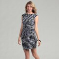 Jessica Howard Women's Blue Geometric Twist Dress