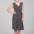 Jessica Howard Women's Black/ White Wrap Dress