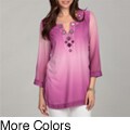 Katherine New York Women's 'Ombre' Dip-dyed Mirror Tunic Top