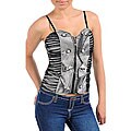 Stanzino Women's Sexy Silver and Black Spaghetti Strap Top