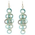 Cam & Zooey Goldtone Mother of Pearl Ring Link Earrings