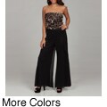 Connected Apparel Women's Pleated Tube Top Jumpsuit