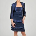 SL Fashions Women's Bolero Jacket Tiered Dress Set