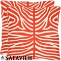 Tiger Stripes 18-inch Embroidered Orange Decorative Pillows (Set of 2)