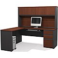 Bestar Prestige Plus L-shaped Workstation with Hutch
