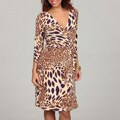 Tahari Women's Animal-print Matte Jersey Wrap Dress