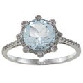 Viducci 10k White Gold Blue Topaz and 1/4ct TDW Diamond Ring (G-H, I1-I2)