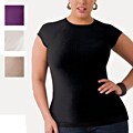 Illusion Women's Plus Size Microfiber Cap-sleeve Tee