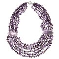 Valenza Brass Mixed Purple Agate and Amethyst Chip Strand Necklace