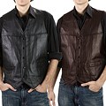 United Face Classic Men's Leather Biker Vest