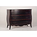Antiqued Black 3-Drawer Bombe Chest