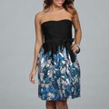 Spense Women's Black Floral Skirt Dress