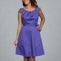 Spense Women's Purple Embroidered Sleeve Dress