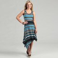 Spense Women's Blue/ White/ Black Striped Dress