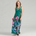 Spense Women's Floral Knot Front Maxi Dress