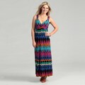 Spense Women's Striped Knot Front Maxi Dress